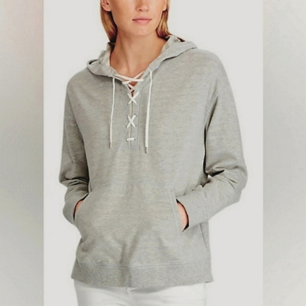 Ralph Lauren French Terry Lace Up Hoodie - Picture 8 of 8